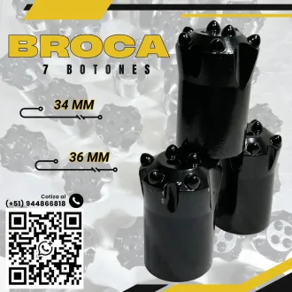 Broca Cónica de Carburo - 34mm - Perforación Minera