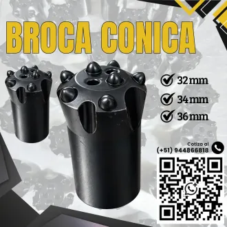 Broca Cónica de Carburo - Perforación 34mm alternativa