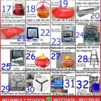 vendo equipos avícolas para crianza de cuy y otros animales bandeja FVH gallo de pelea y otros rubros