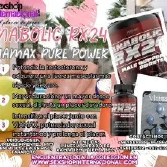 INCREMENTA TU APETITO SEXUAL Y DESARROLLA MASA MUSCULAR CON ANABOLIC RX24 Y VIAMAX PURE POWER