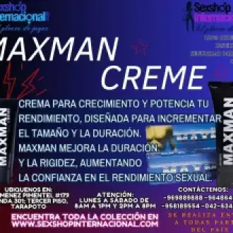 Crema que desarrolla tamaño y grosor maxman creme