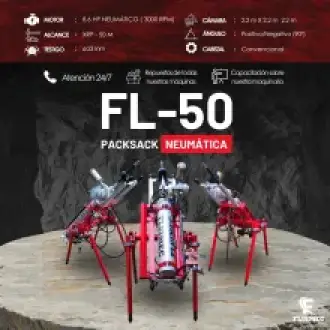 PACKSACK NEUMÁTICA FL50 equipo para industria minera 