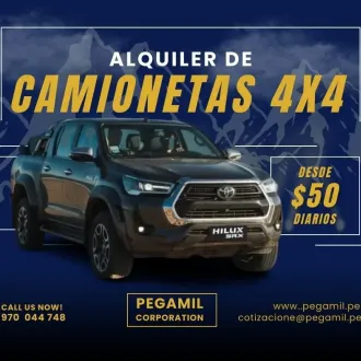 ALQUILER DE CAMIONETAS 4X4 EQUIPADAS 