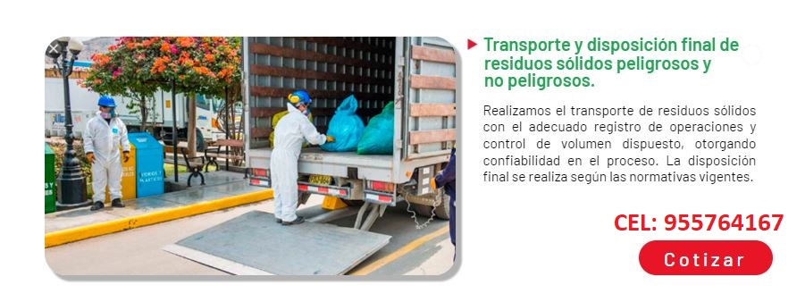 TRANSPORTE Y DISPOSICION FINAL DE RESIDUOS SOLIDOS PELIGROSOS Y NO PELIGROSOS