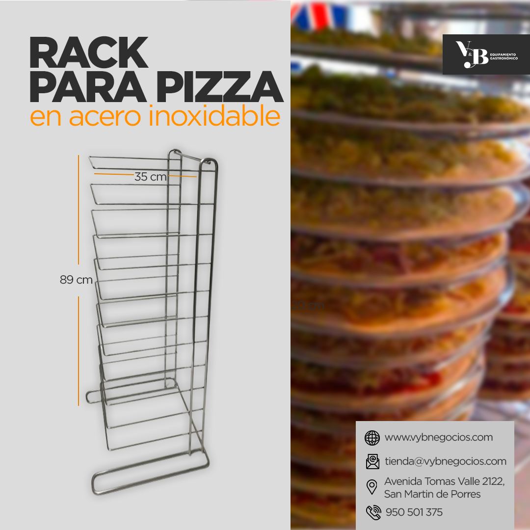 RACK PARA PIZZA ACERO INOXIDABLE