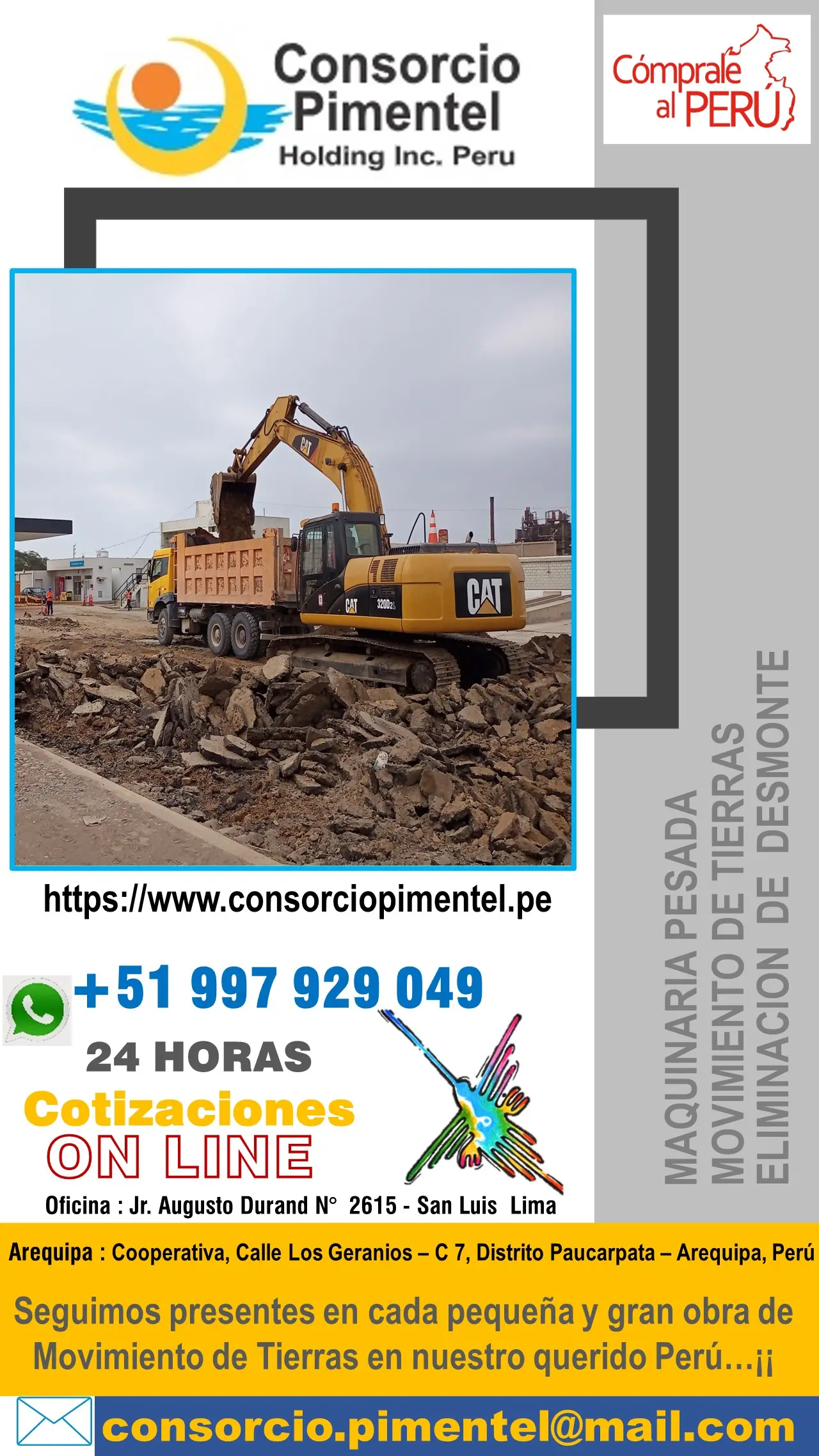 Arequipa Maquinaria Pesada Excavaciones Demoliciones Eliminación de Desmonte 2025