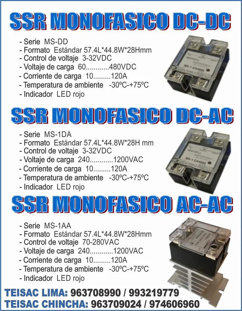 SSR TRIFASICOS Y MONOFASICOS