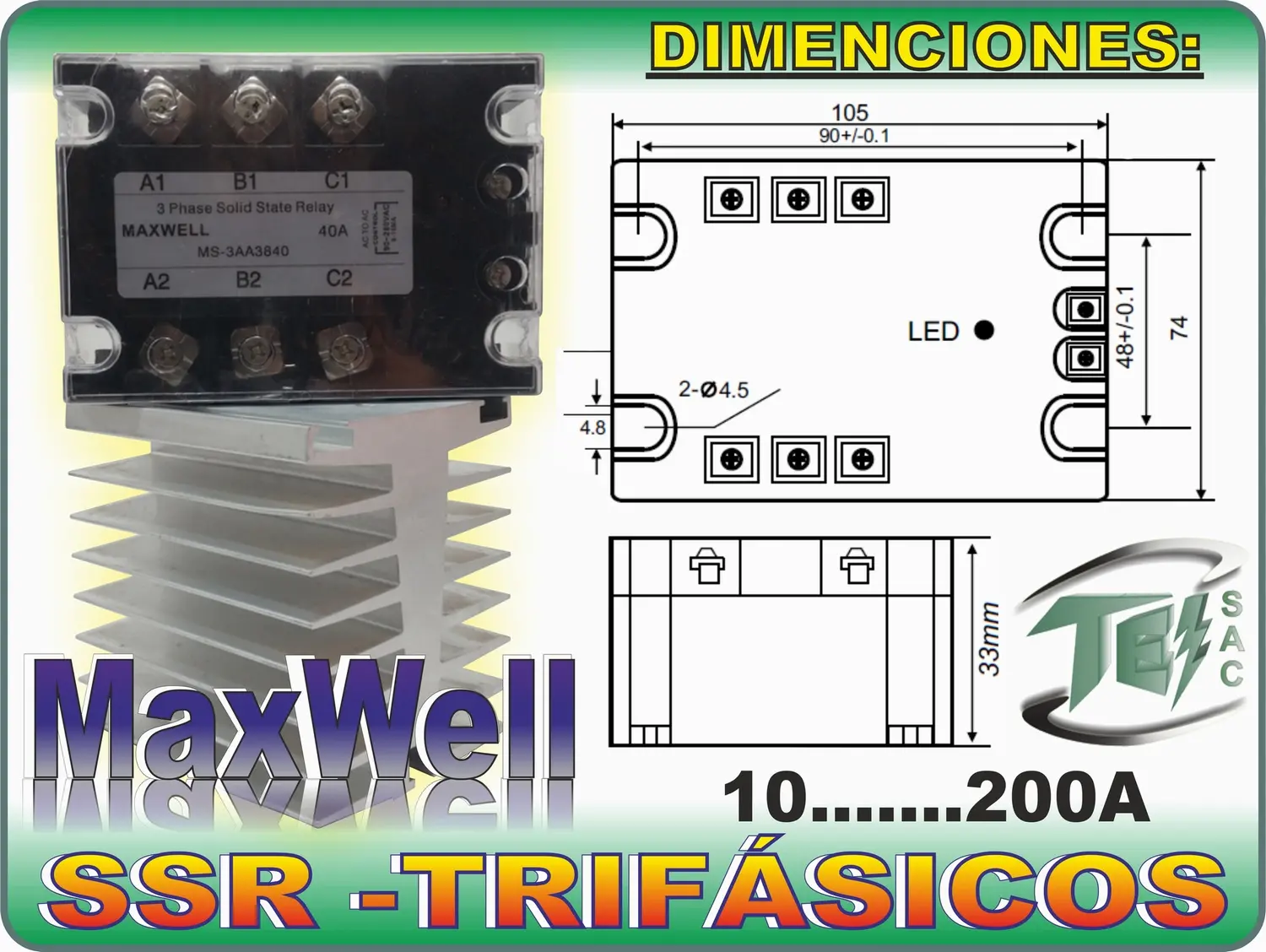 RELE DE ESTADO SOLIDO TRIFASICOS Y MONOFASICOS SSR 