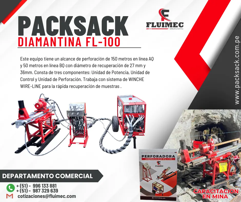 PACKSACK DIAMANTINA FL100 perforadora para superficie- mina 