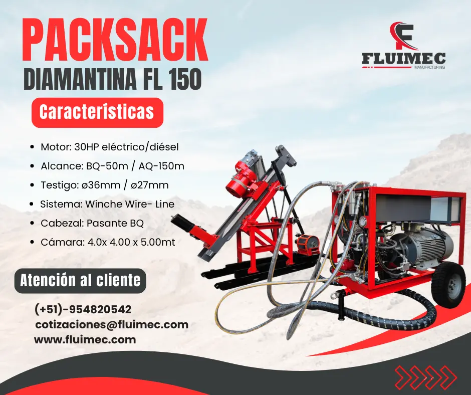 PACKSACK DIAMANTINA FL-150 recupera muestras de calidad 