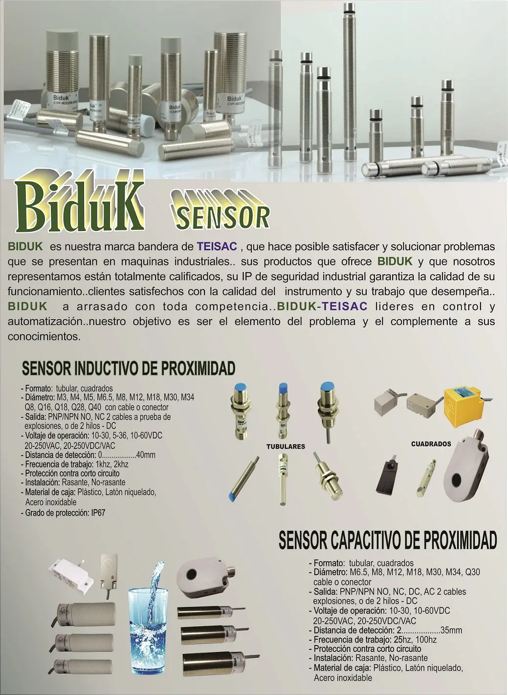 BIDUK SENSORES CAPACITIVOS E INDUCTIVOS TEISAC 