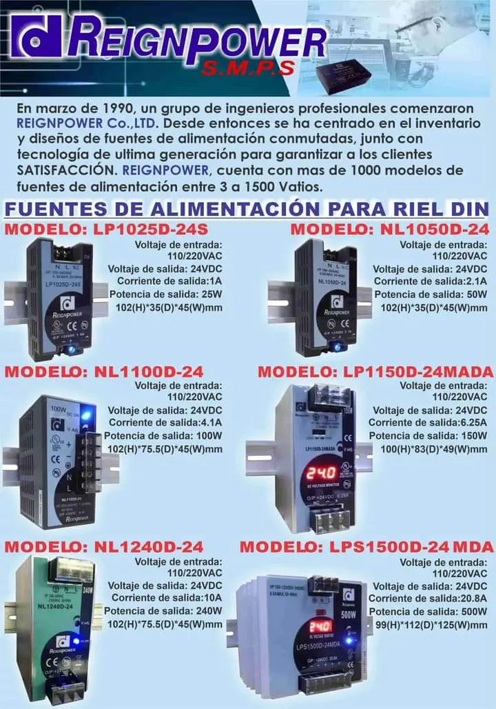 FUENTES PARA MONTAJE EN RIEL DIN