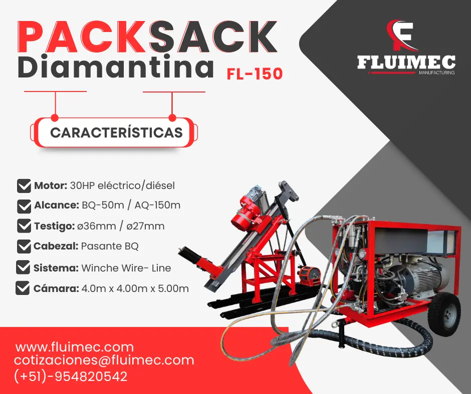 PACKSACK DIAMANTINA FL-150 PARA PERFORACION DE ROCAS 