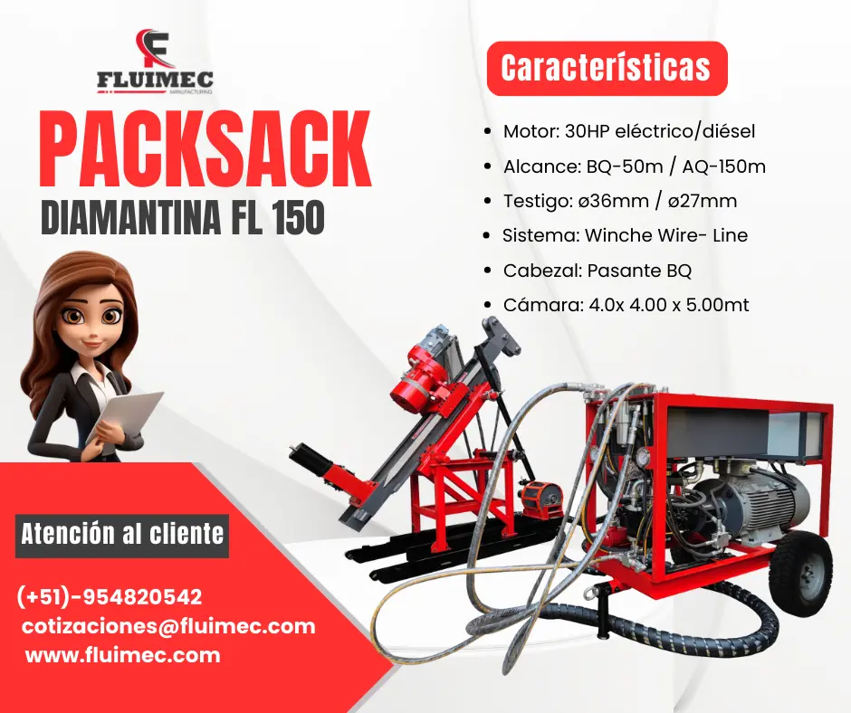 PACKSACK DIAMANTINA FL-150 maquina para mineria 