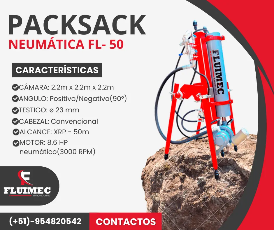 PACKSACK NEUMÁTICA FL50 ubicación de vetas perdidas 