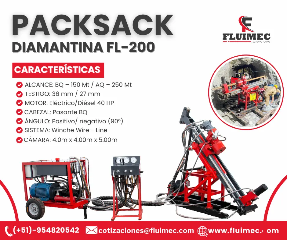 PACKSACK DIAMANTINA FL-200 ubicación de vetas - mineria 