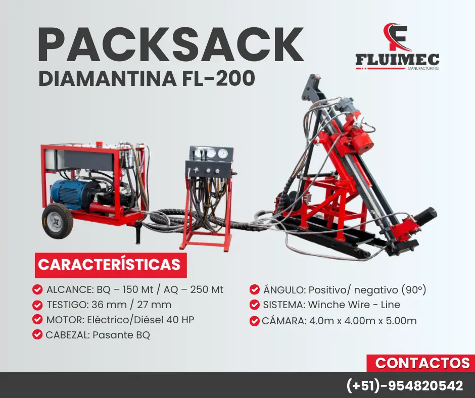 PACKSACK DIAMANTINA FL-200 maquina para mina - socavón 