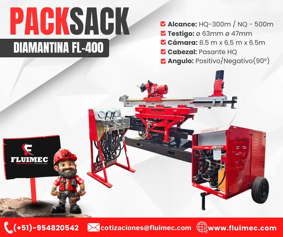 PACKSACK DIAMANTINA FL- 400 Equipo de perforación sondaje minero 