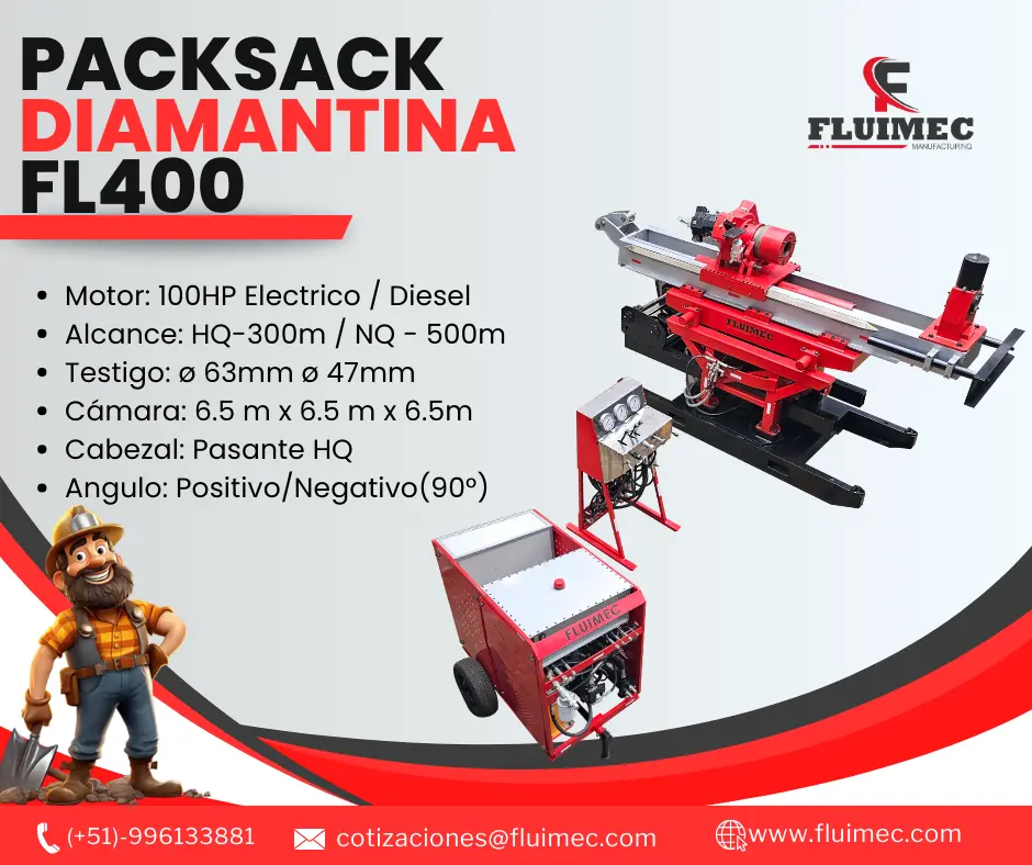 PACKSACK DIAMANTINA FL- 400 Equipo de perforación sondaje minero 