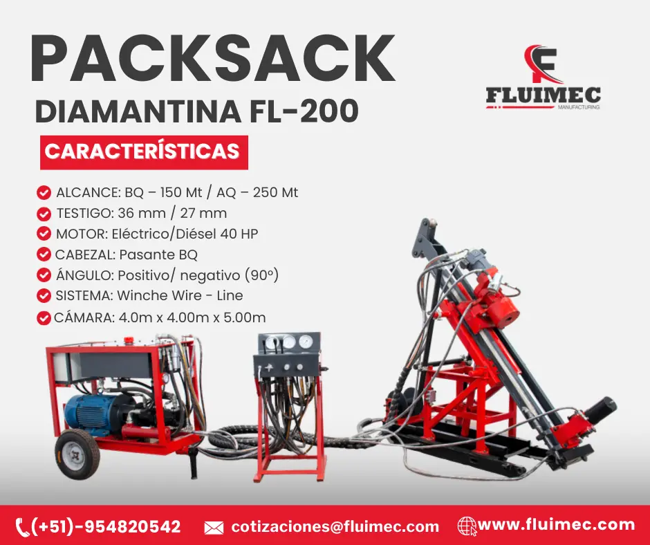 PACKSACK DIAMANTINA FL- 200 estudio de subsuelo en mina