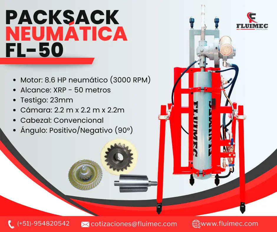  PACKSACK NEUMATICA FL-50 estudio de subsuelo en mina