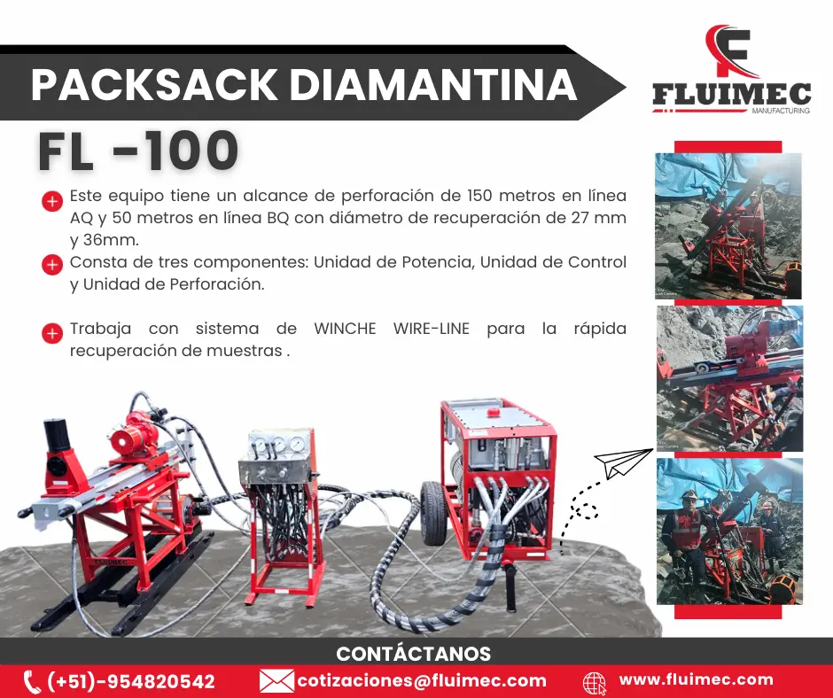 PACKSACK DIAMANTINA FL100 Perforación Diamantina Eficiente