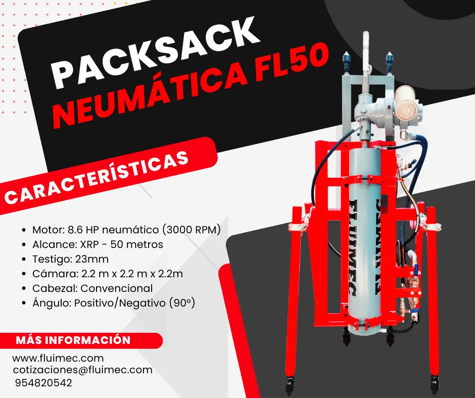 PACKSACK NEUMATICA FL-50 equipo para mineria 