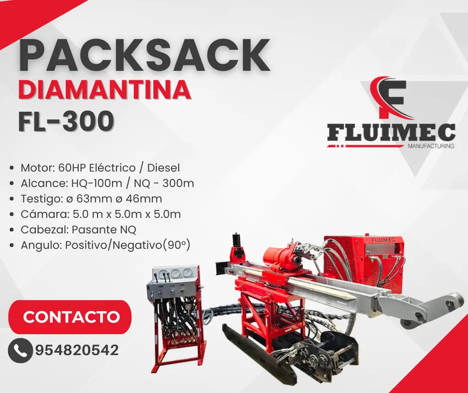 PACKSACK DIAMANTINA FL300 equipo para mineria - socavón 