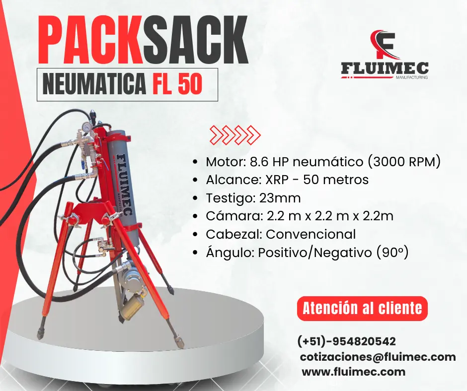 PACKSACK NEUMÁTICA FL50 equipo para industria minera 