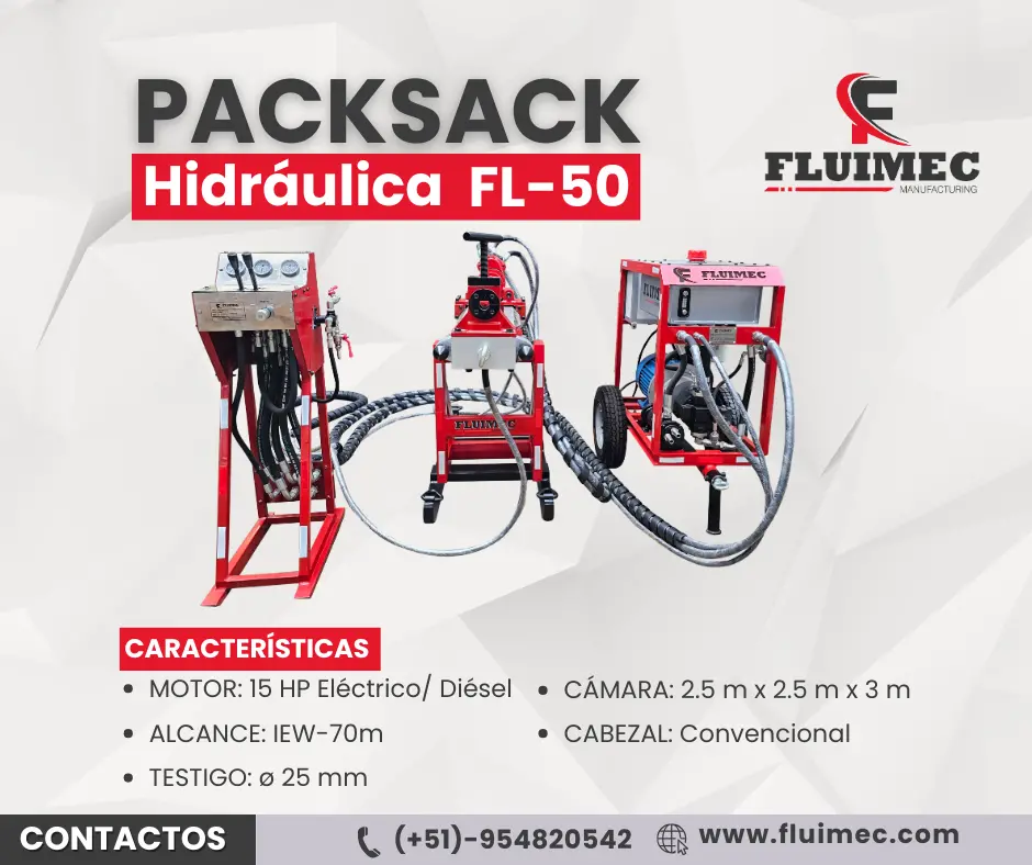 PACKSACK HIDRÁULICA FL50 perforación de rocas