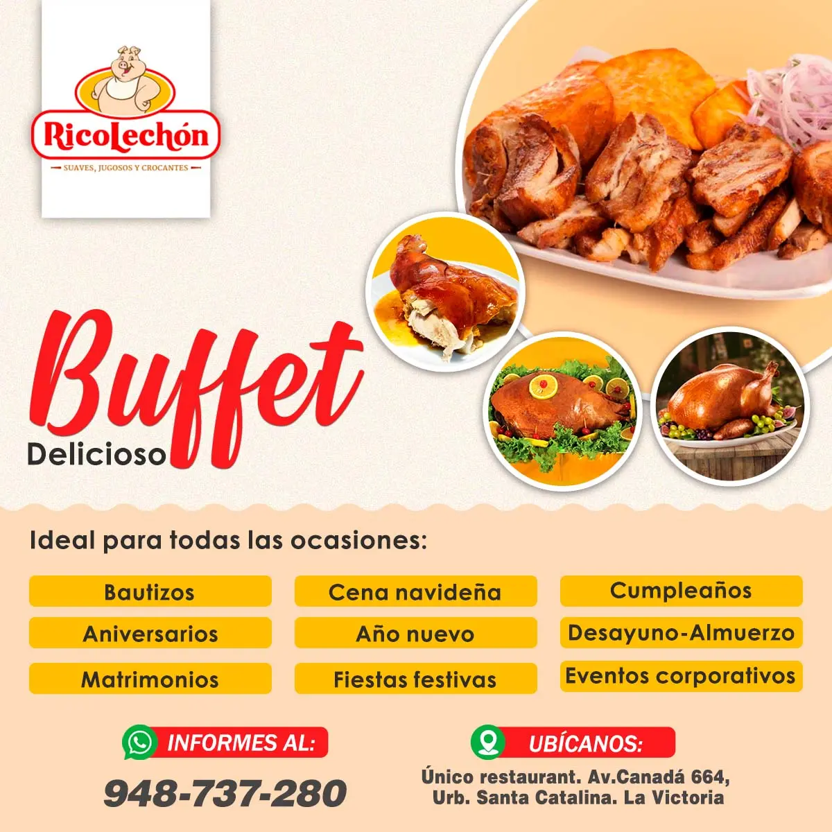 Buffet delicioso para tus Fiestas Navideñas con Ricolechon