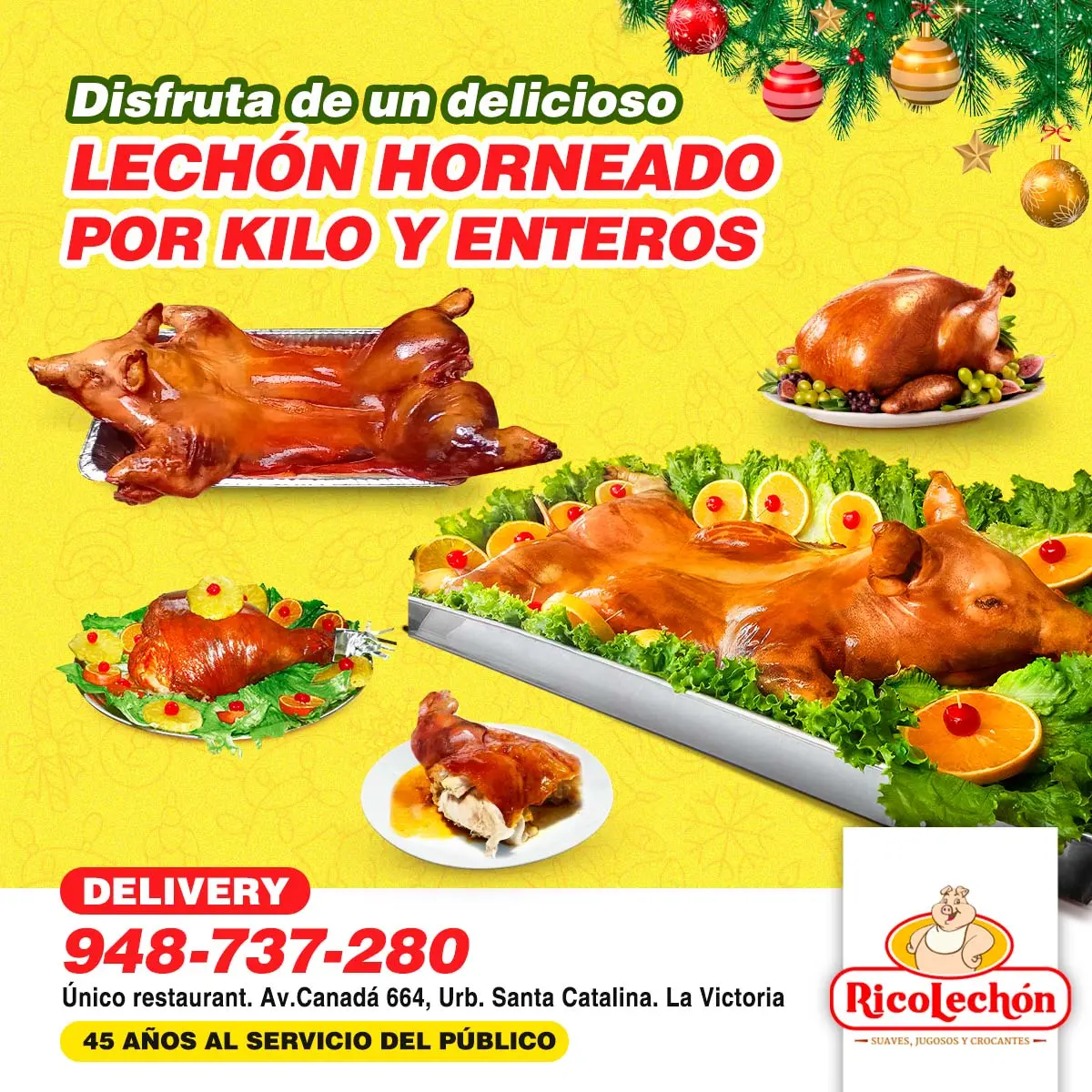 Buffet delicioso para tus Fiestas Navideñas con Ricolechon