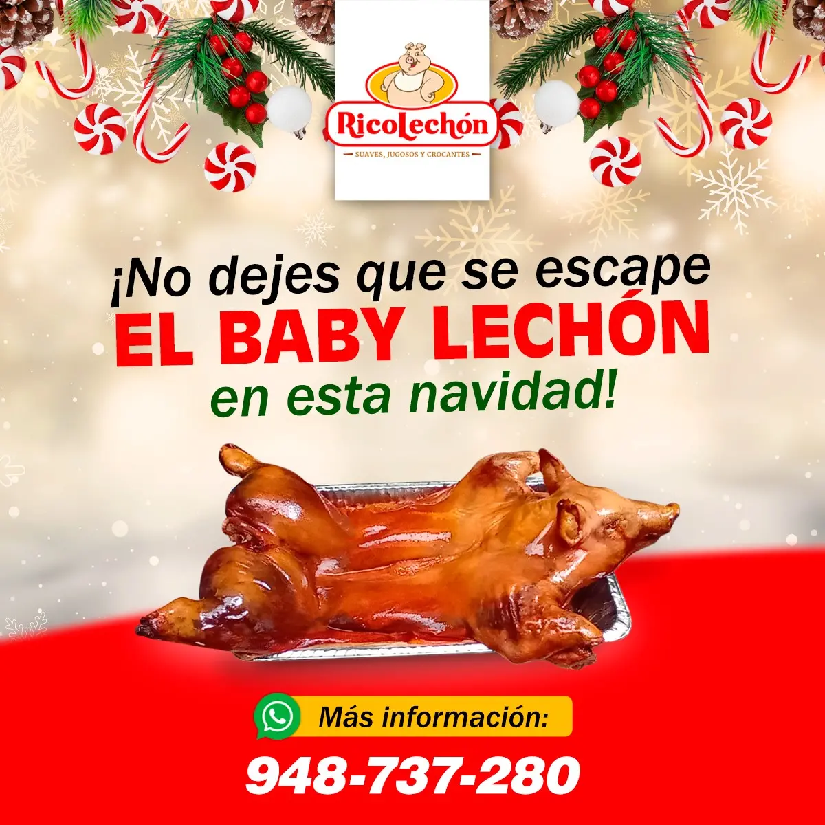  La Navidad se disfruta mejor con un delicioso baby lechón 