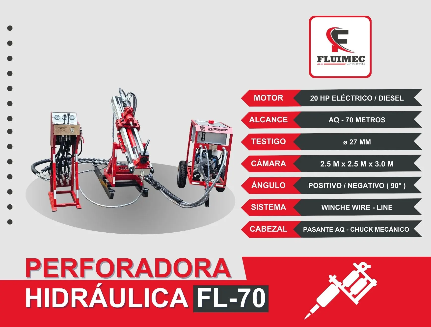 PACKSACK HIDRAULICA FL- 70 trabajos en superficie 