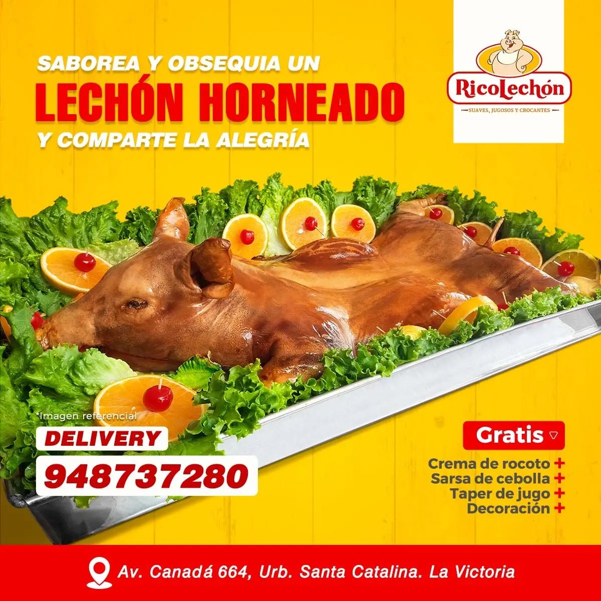 El lechon más delicioso esta en Ricolechon 