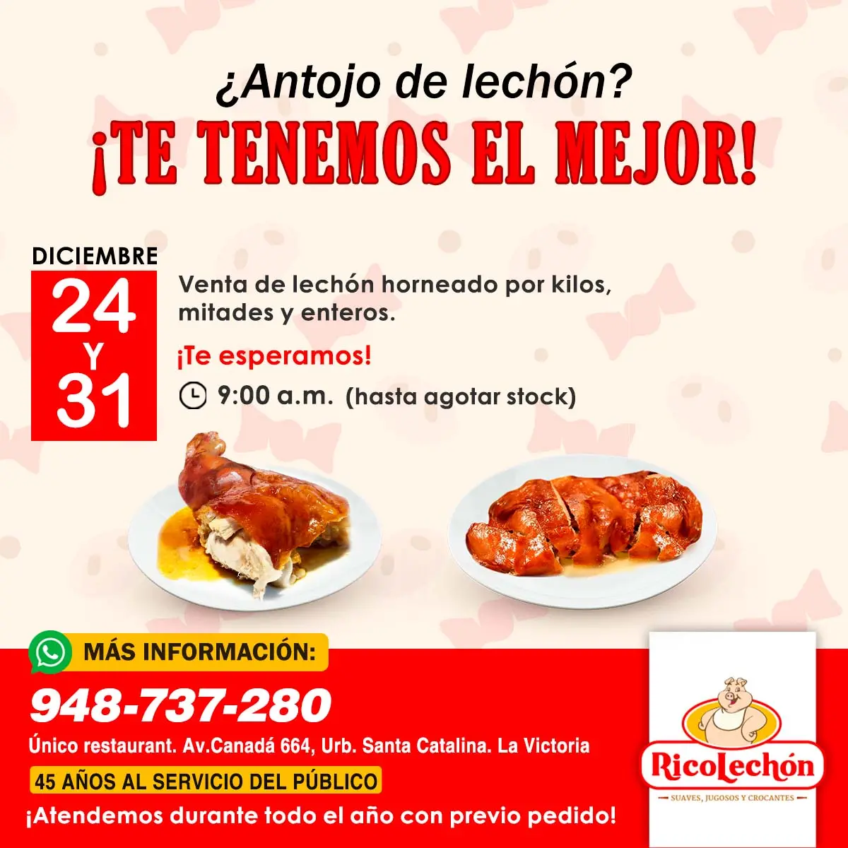 RicoLechón horneado El sabor de la Navidad en cada bocado 