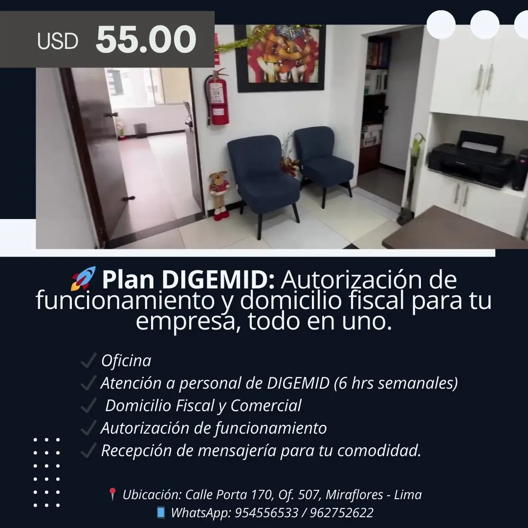 Te otorgamos la autorización de funcioamiento de oficina administrativo ante DIGEMID y domicilio discal de tu empresa 