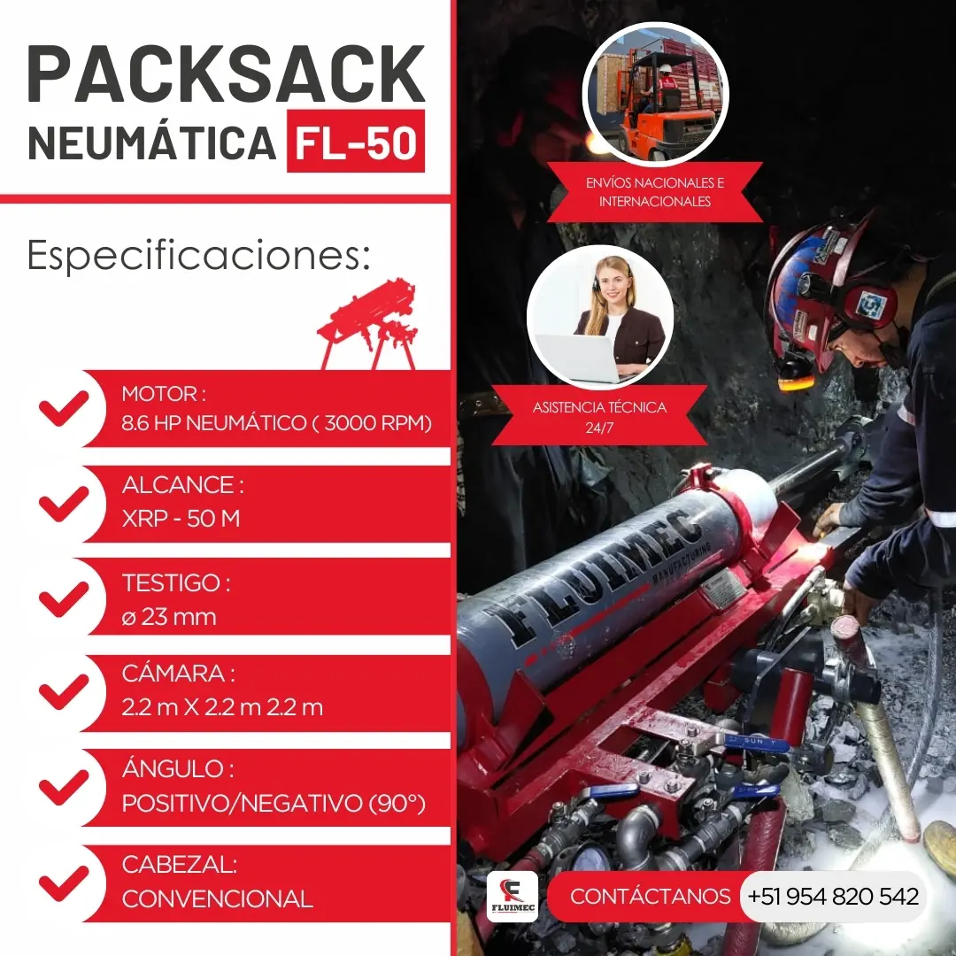 PACKSACK NEUMÁTICA FL50 equipó para industria minera 