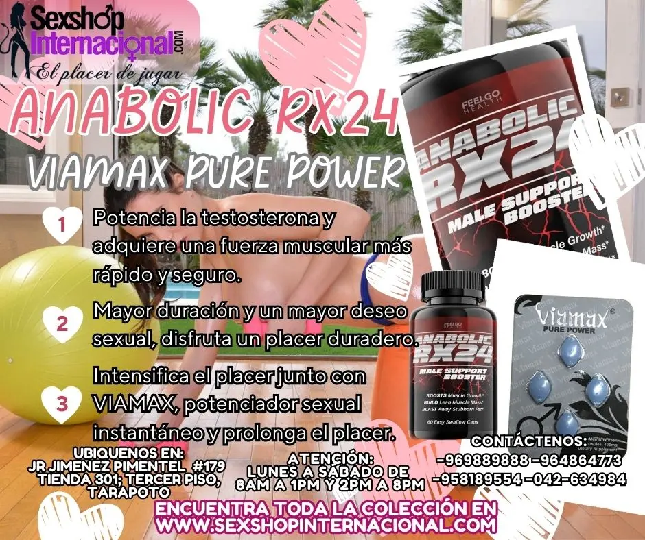 INCREMENTA TU APETITO SEXUAL Y DESARROLLA MASA MUSCULAR CON ANABOLIC RX24 Y VIAMAX PURE POWER