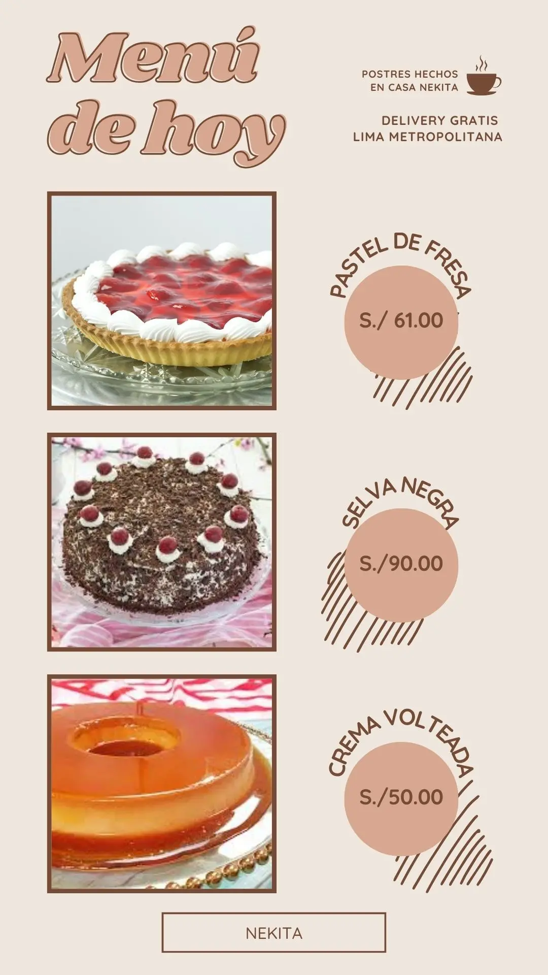 CELEBRA TUS DIAS DE CUMPLEAÑOS CON POSTRES NEKITA