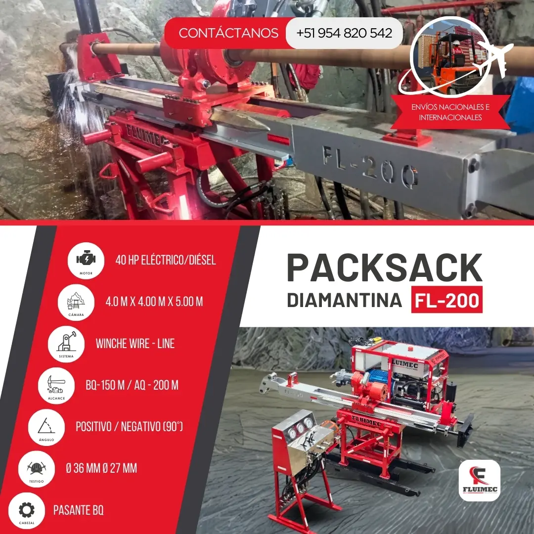PACKSACK DIAMANTINA FL-200 equipo para industria minera 