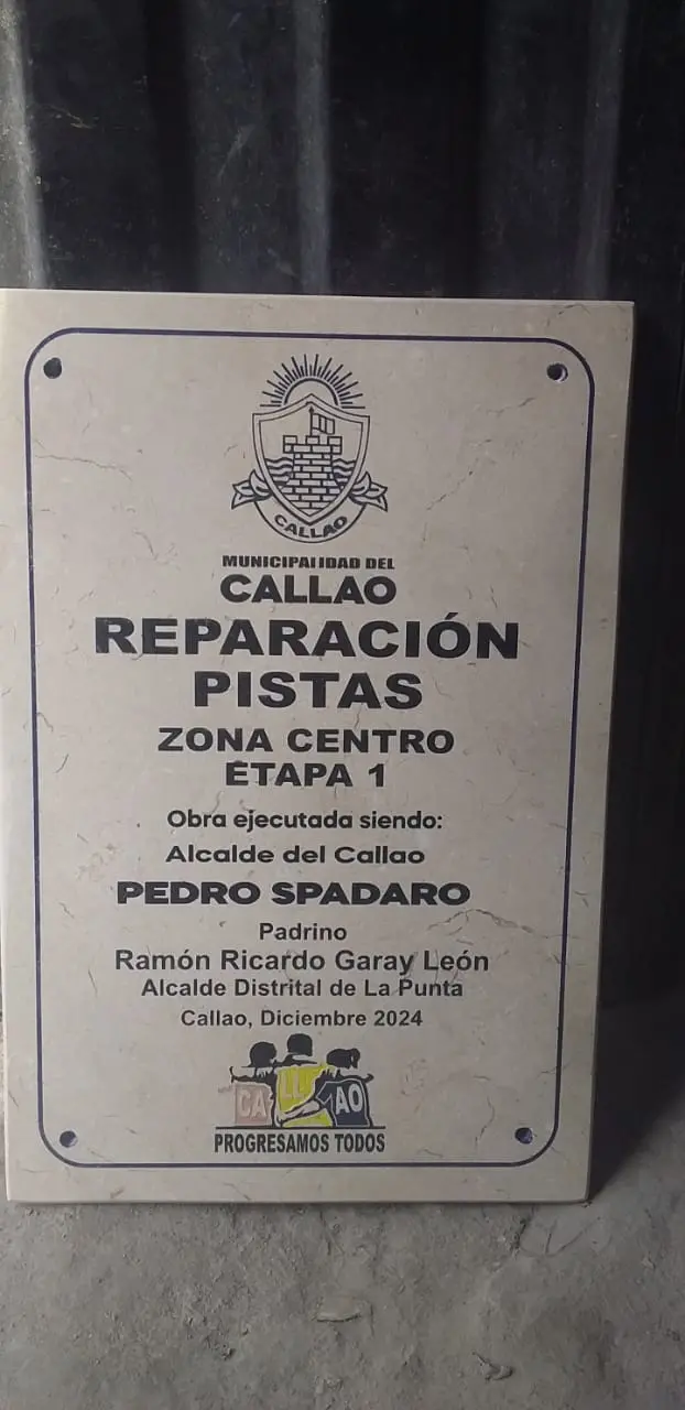 PLACAS PARA INAUGURACIÓN DE OBRAS DE MÁRMOL Y GRANITO