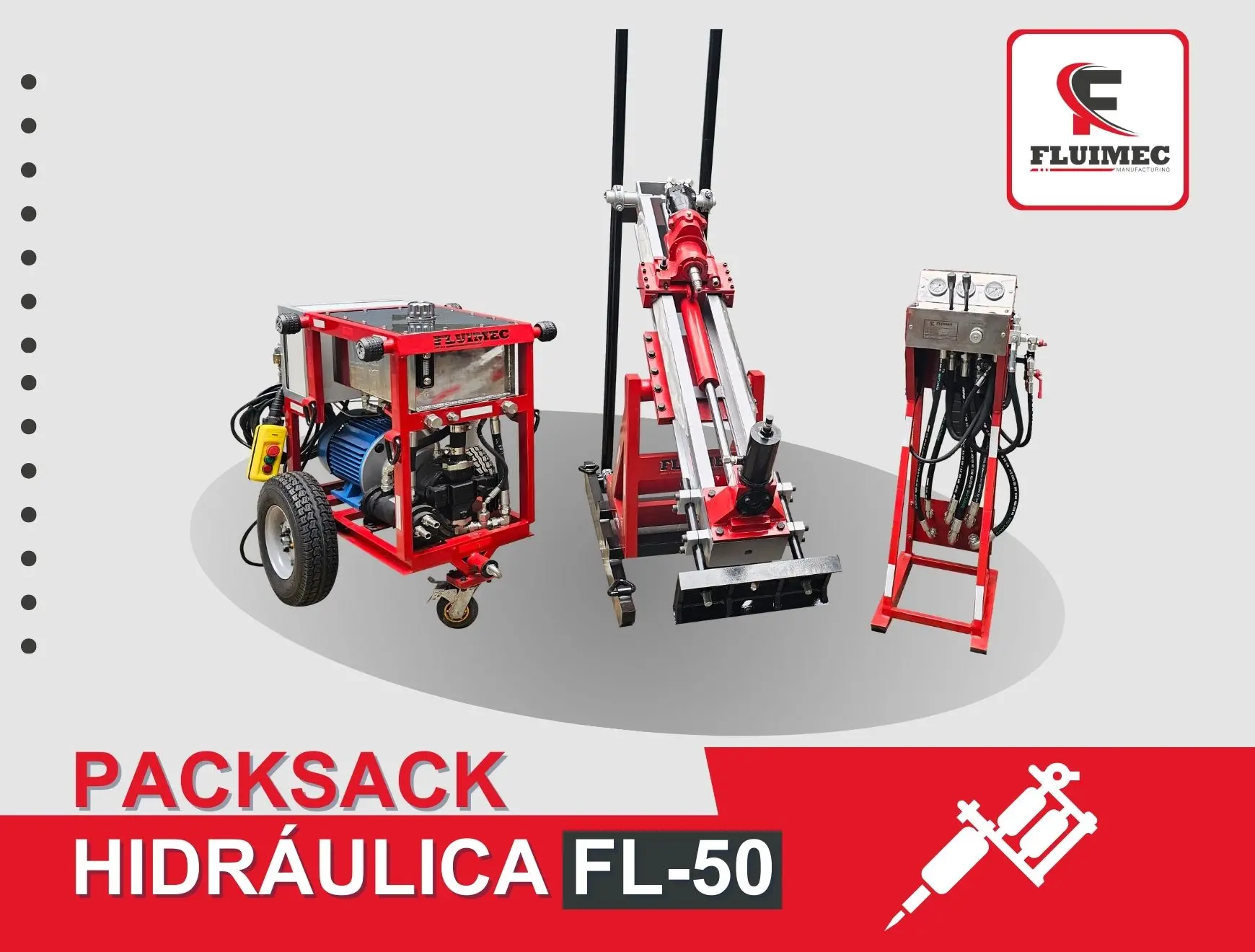 PACKSACK HIDRÁULICA FL50 trabajos en industria minera 
