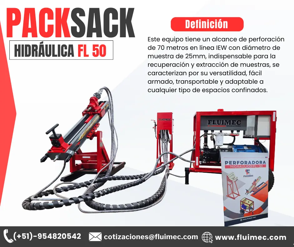 PACKSACK HIDRÁULICA FL50 trabajos en industria minera 