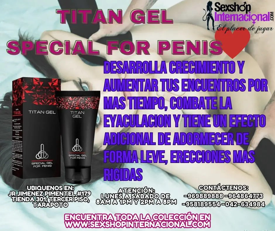 TITAN GEL GEL INTIMO PARA HOMBRES MAYOR CRECIMIENTO MAYOR DISFRUTE E INTENSIDAD