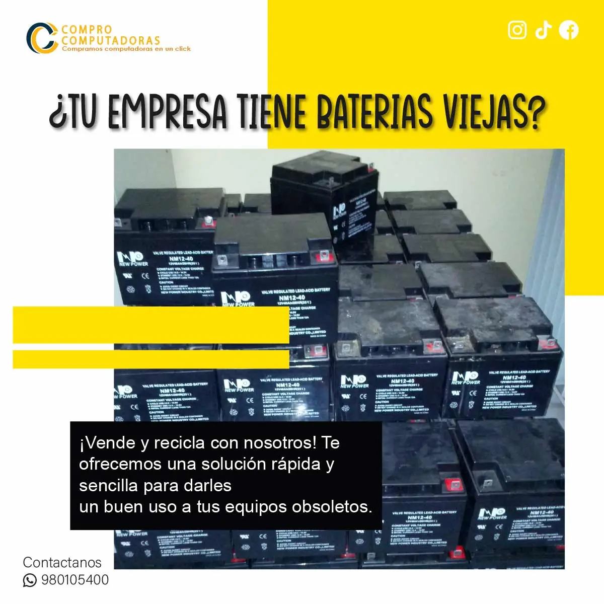 COMPRAMOS BATERIAS
