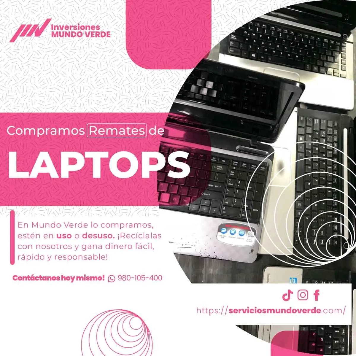 Compramos laptops usadas o en desuso