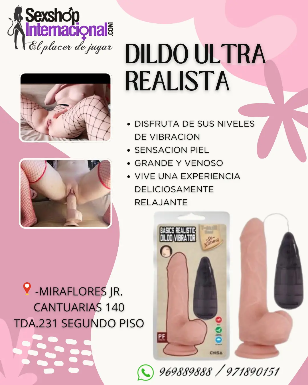 DILDOS SENSACION PIEL REALISTA VIBRADORES PUNTO G CLITORES- SEXSHOP MIRAFLORES