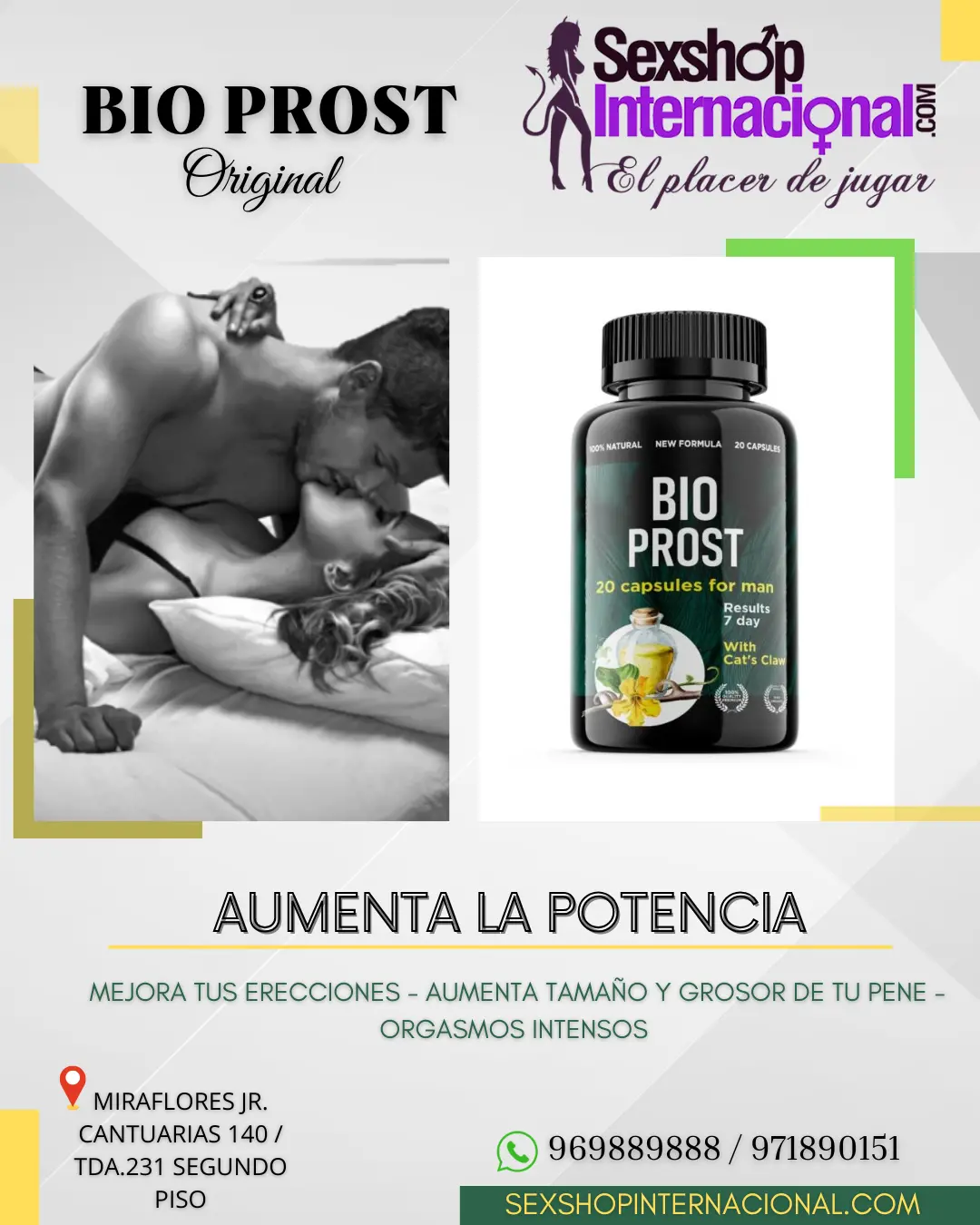 MEJORA TU VIDA SEXUAL CON BIO PROST ORIGINAL-MIRAFLORES