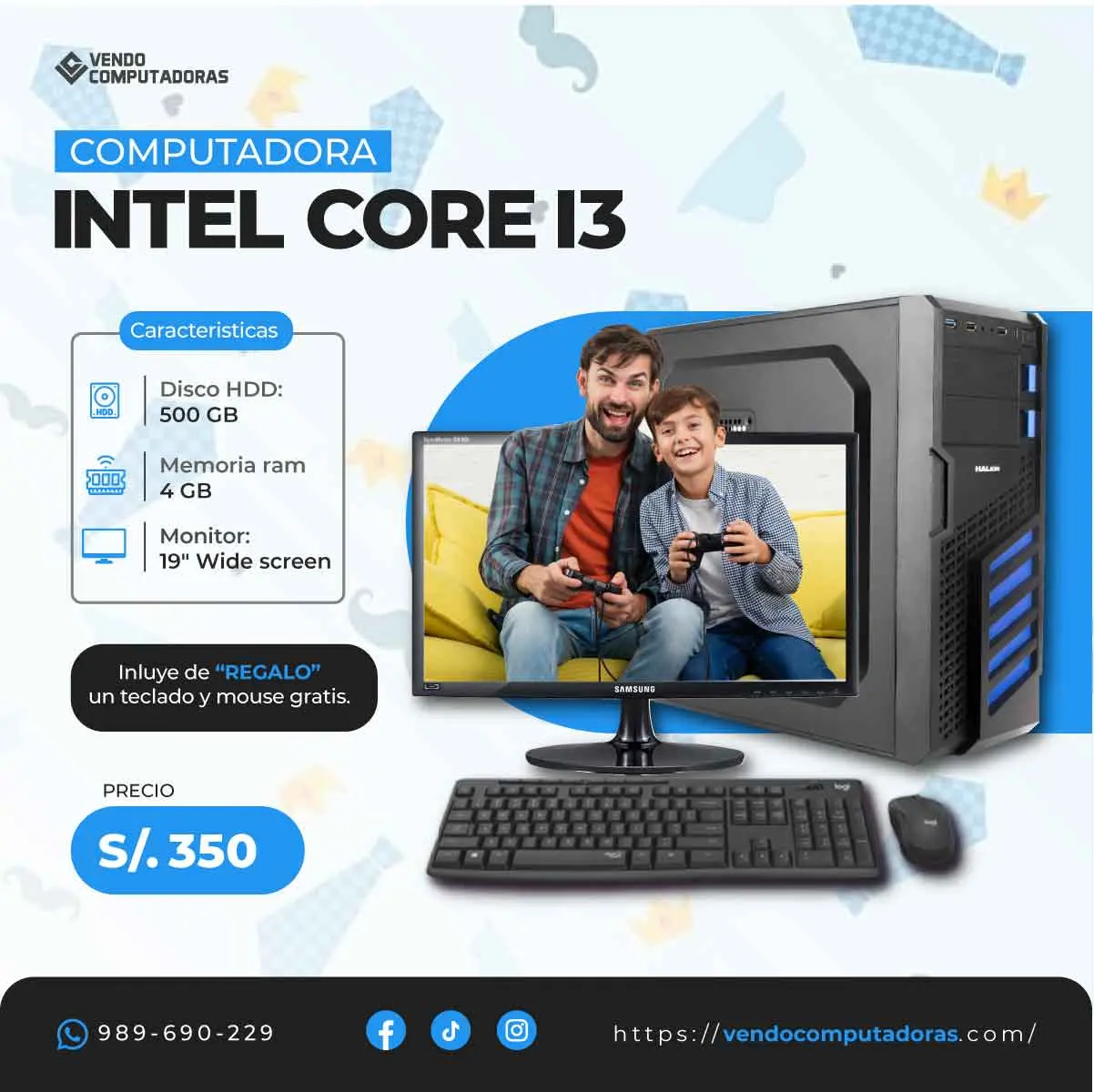  Sorprende a Papá con Esta PC Intel Core i3 a Precio Especial 